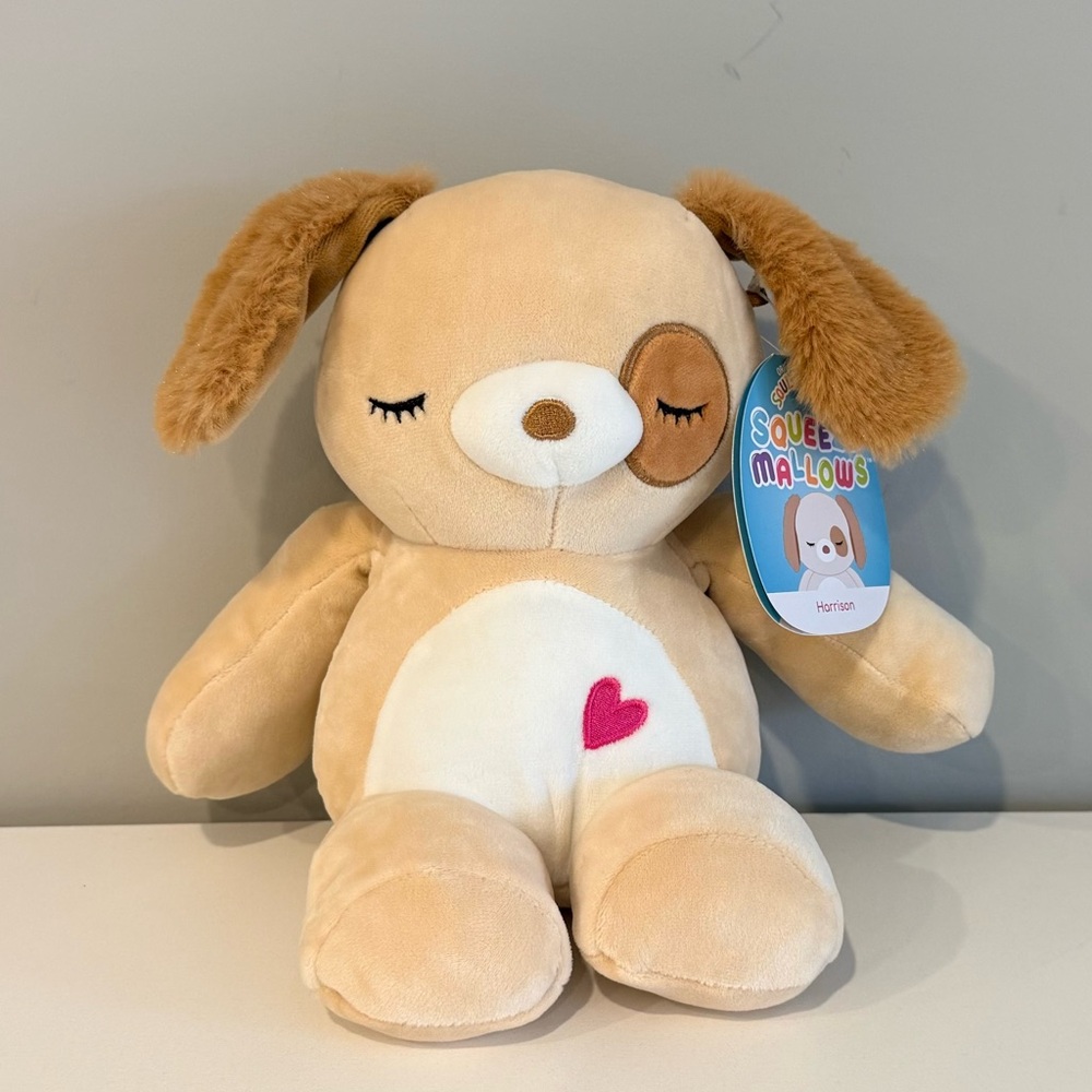 Brand New with tags HARD to find RARE Squishmallows Squeeze mallow Plush Dog Toy